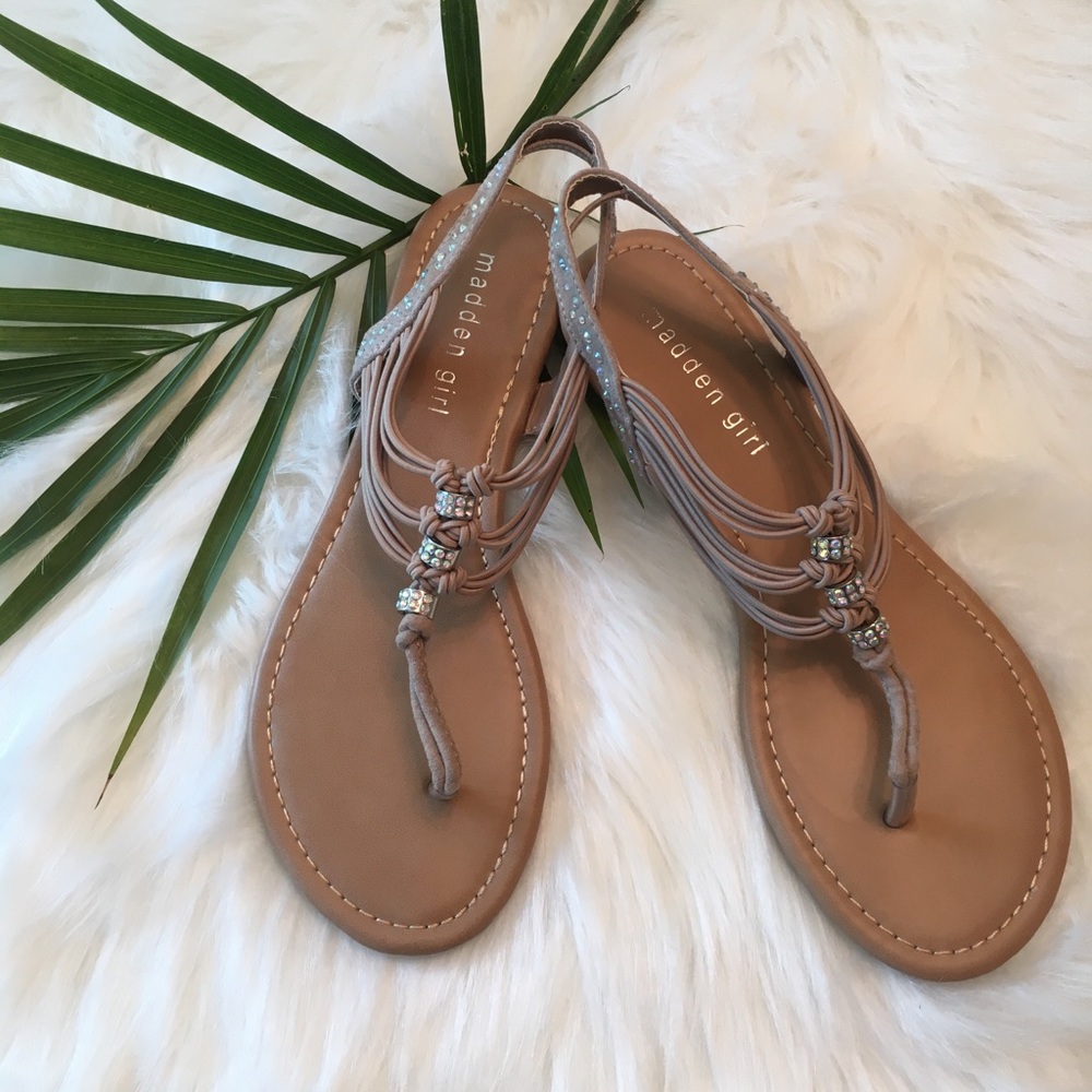 Madden Girl • Blush Rhinestone trim strappy sandal